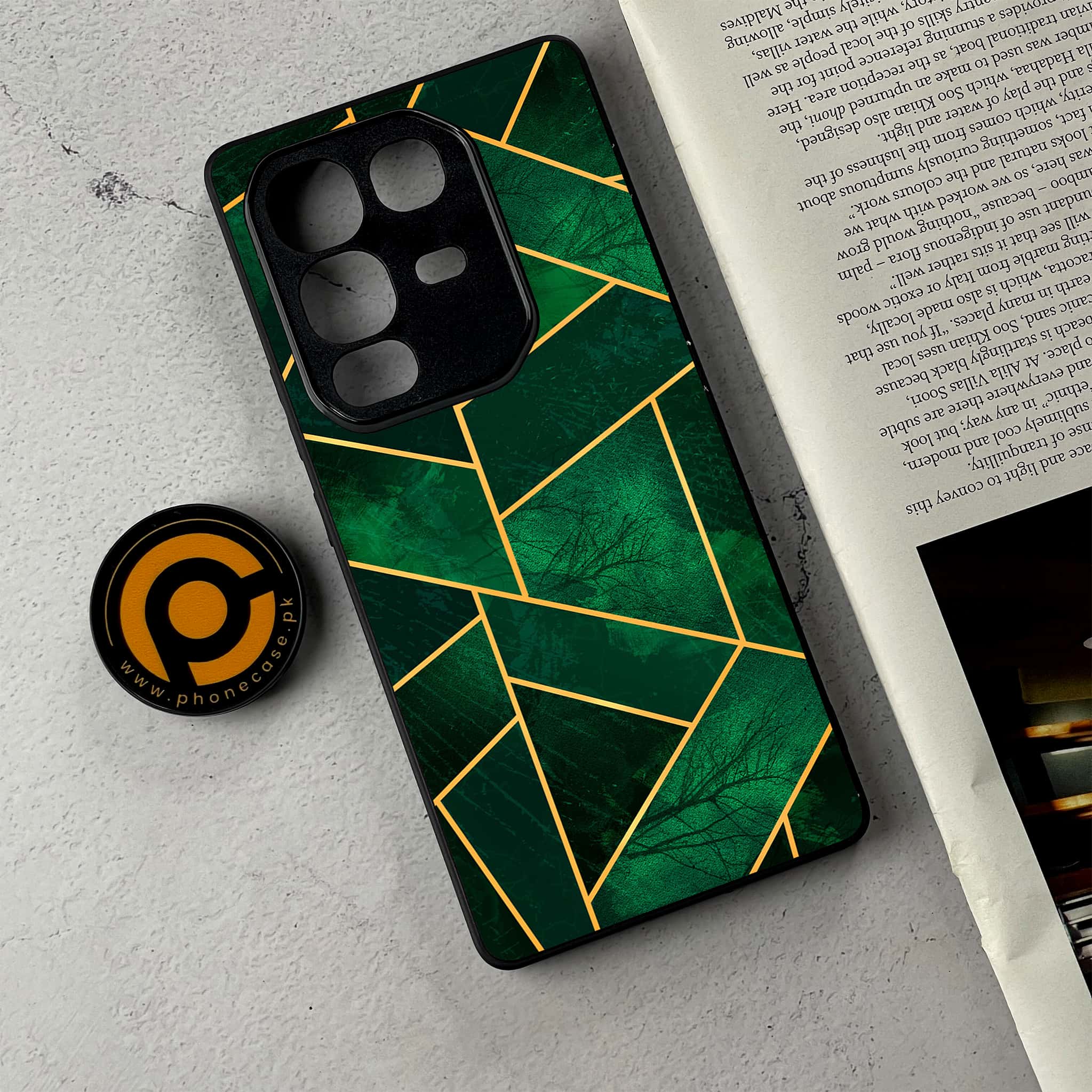 Infinix Note 50 Pro Plus - Geometric Marble Series - Premium Metal Printed Soft Bumper Shockproof Case