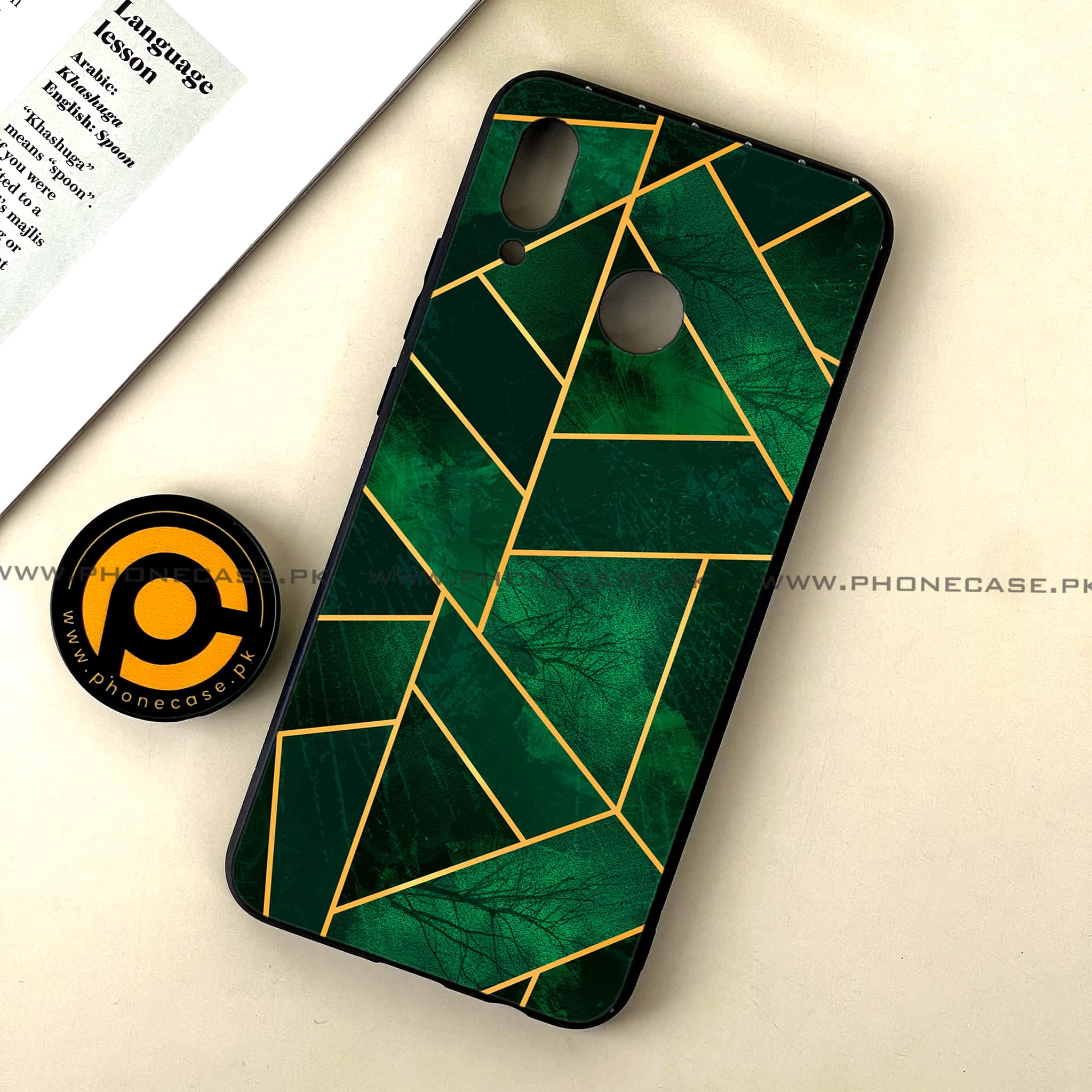 Huawei Nova 3 - Geometric Marble Series - Premium Printed Glass soft Bumper shock Proof Case