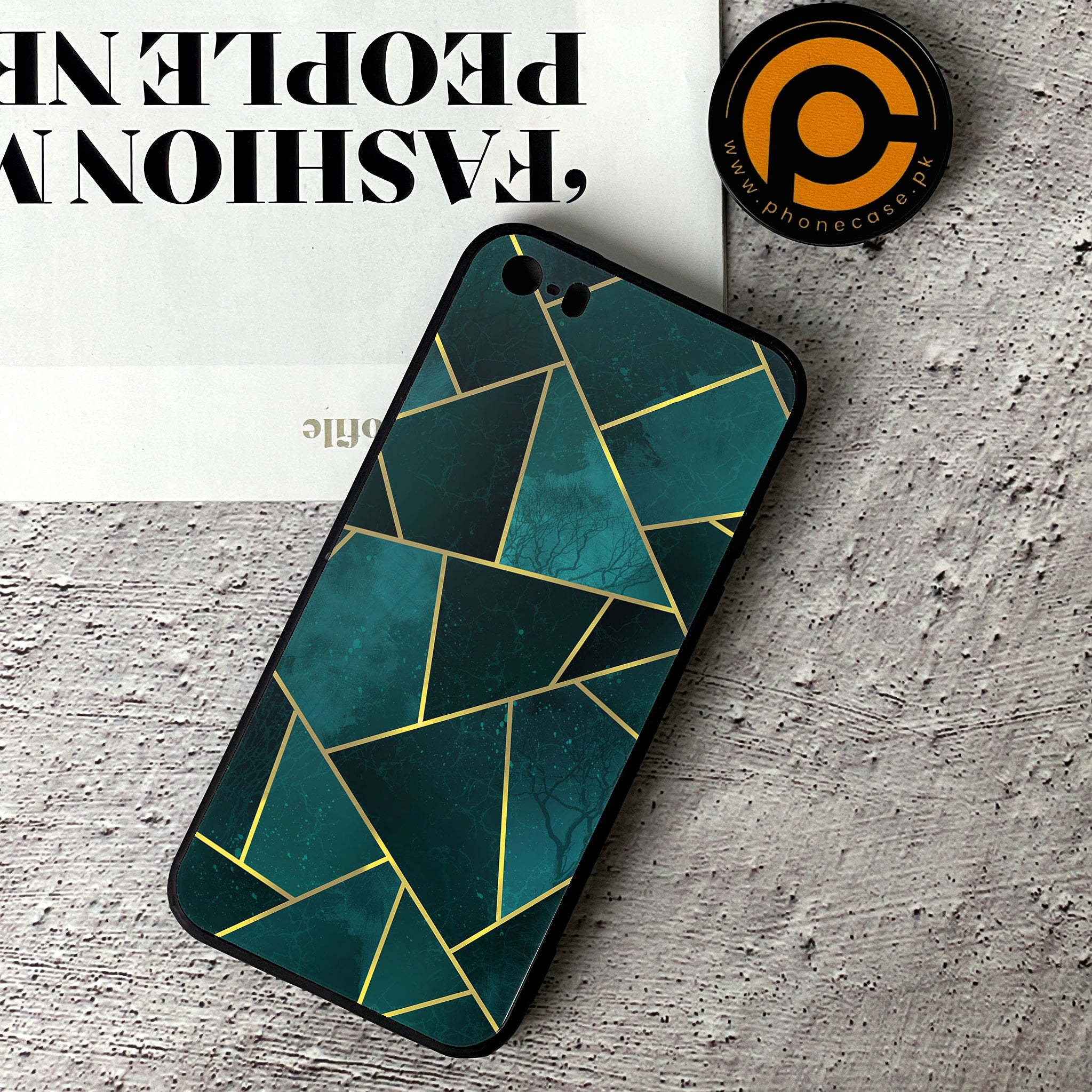 iPhone 5/5c/5s - Geometric Marble Series - Premium Printed Glass soft Bumper shock Proof Case