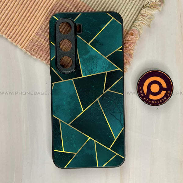 Infinix Hot 60i - Geometric Marble Series - Premium Metal Printed soft Bumper shock Proof Case