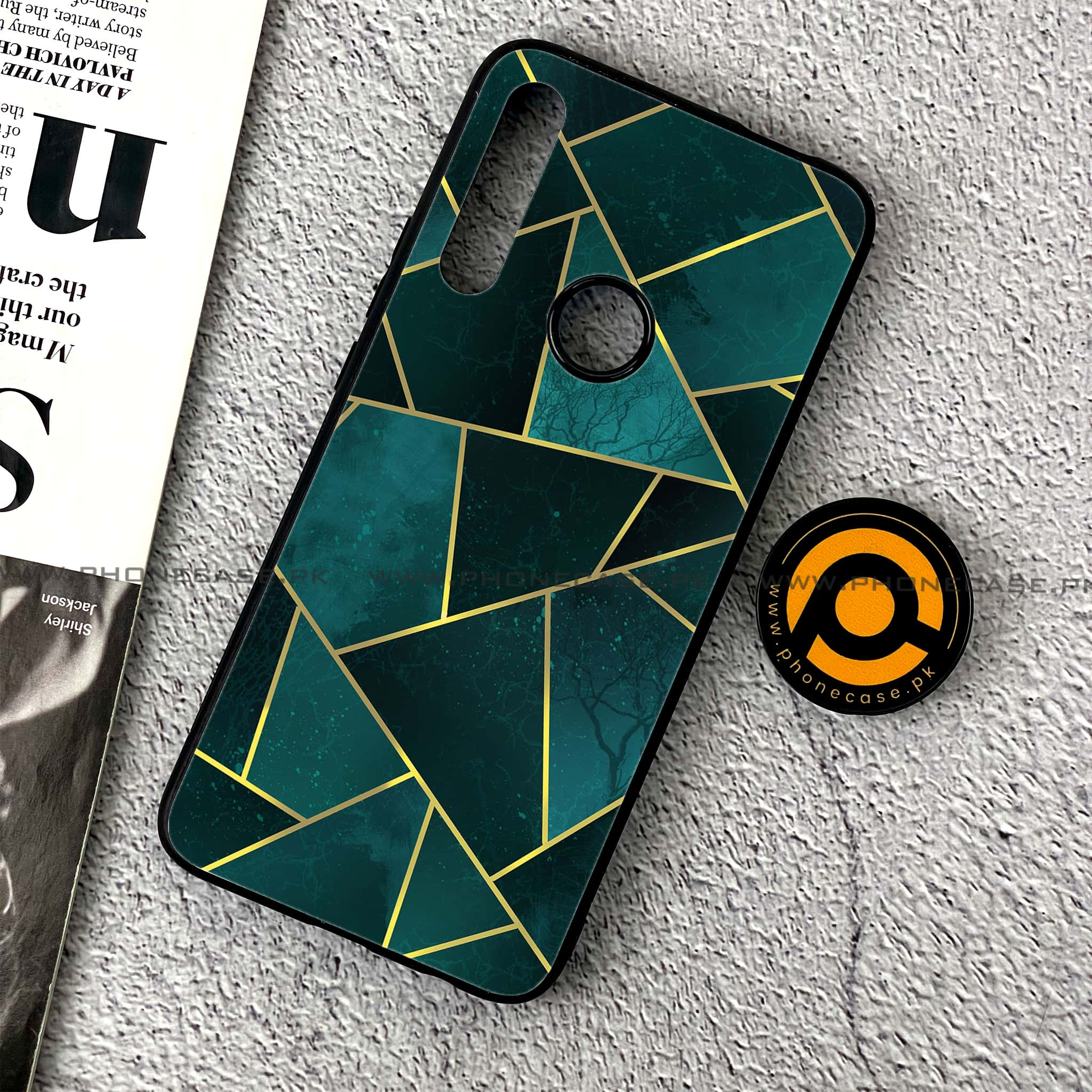 Huawei Y9 Prime (2019) - Geometric Marble series - Premium Printed Glass soft Bumper shock Proof Case