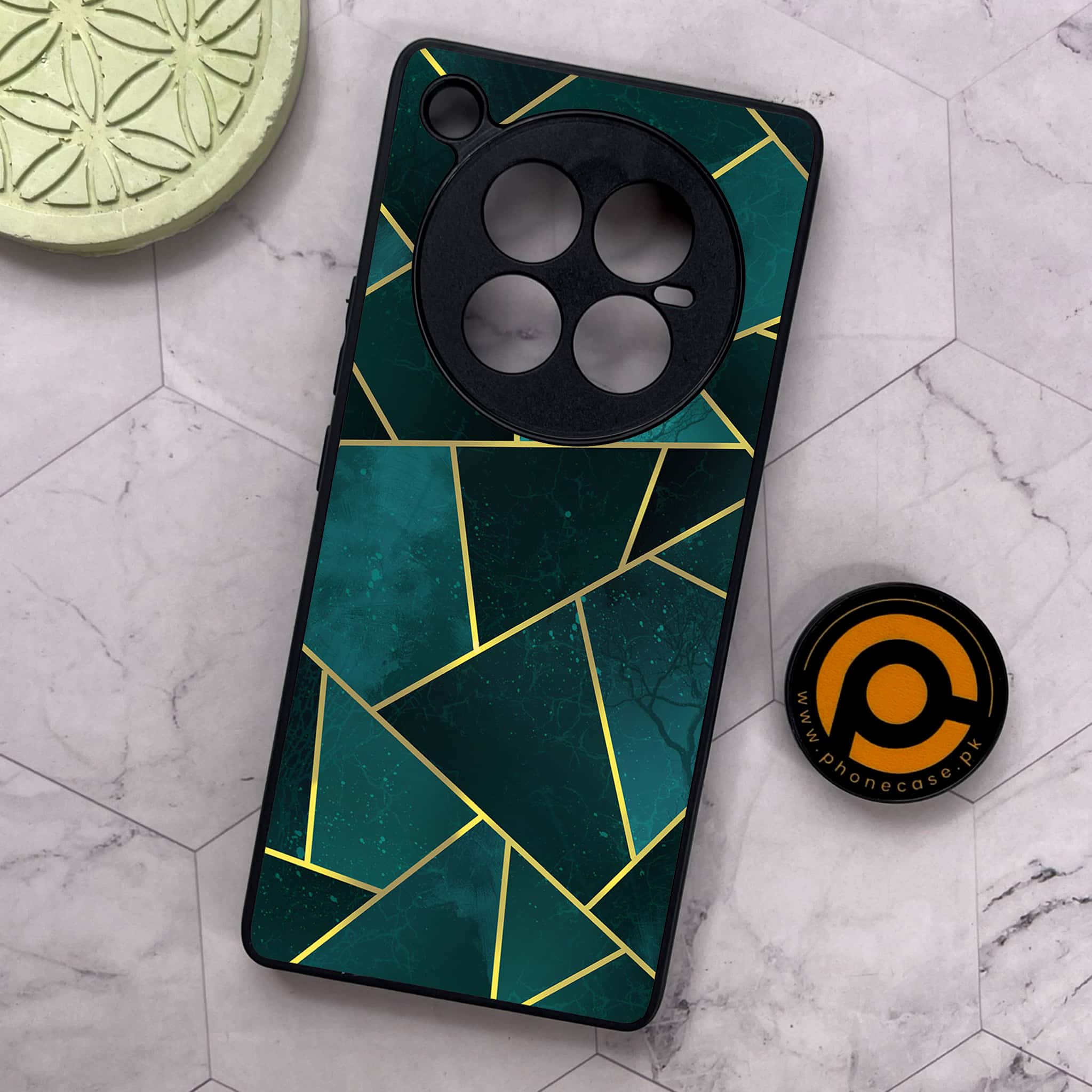 Infinix Zero 40 5G - Geometric Marble Series - Premium Metal Printed soft Bumper shock Proof Case