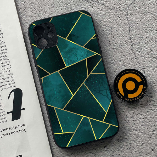 iPhone 11 Geometric Marble Premium Printed Glass soft Bumper shock Proof Case