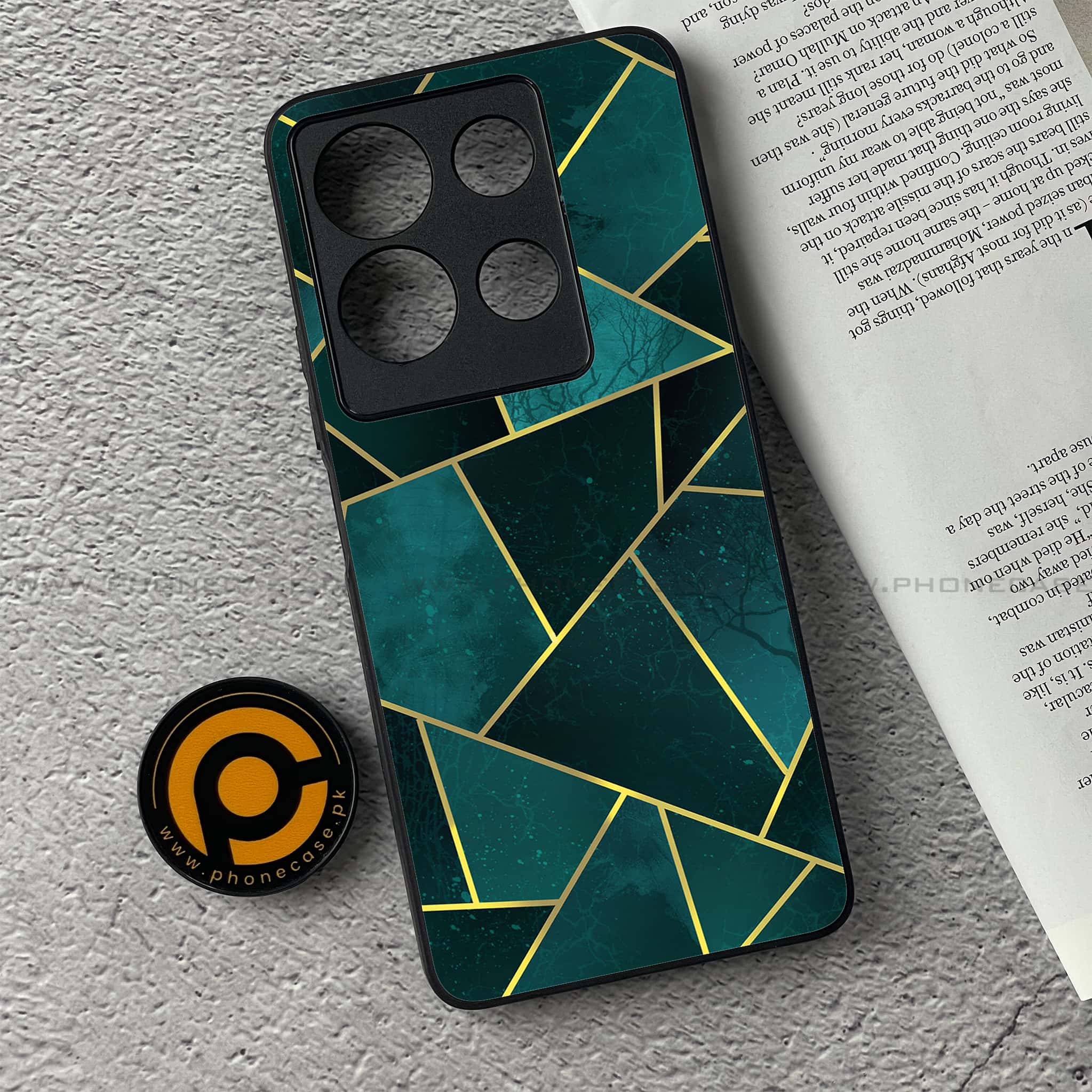 Infinix Note 30 - Geometric Marble Series - Premium Printed Glass soft Bumper shock Proof Case