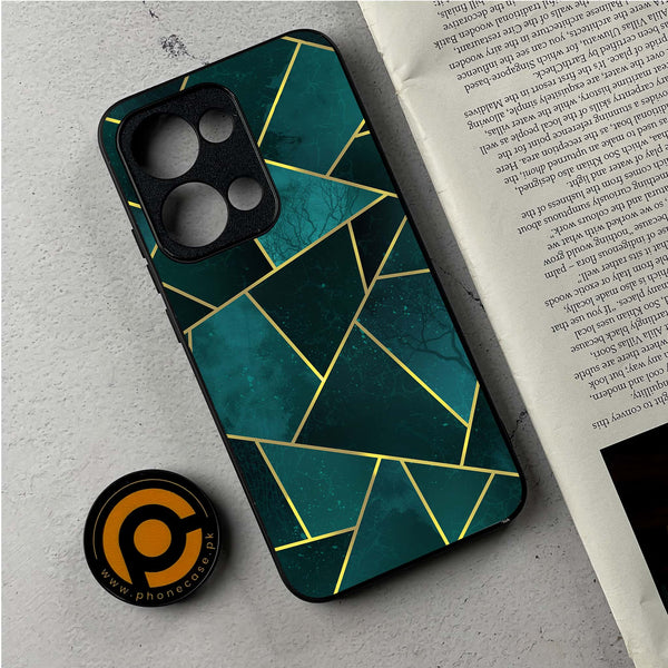 Oppo Reno 13 - Geometric Marble Series - Premium Metal Printed Soft Bumper Shockproof Case