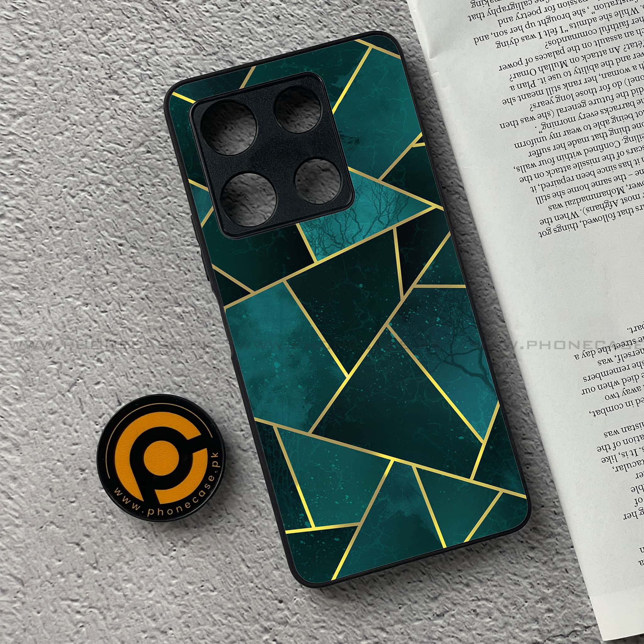 Infinix Note 30 Pro - Geometric Marble Series - Premium Metal Printed soft Bumper shock Proof Case