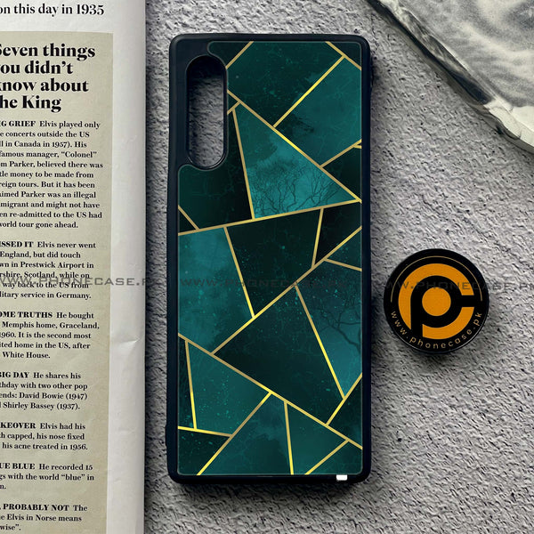 LG Velvet - Geometric Marble Series - Premium Printed Glass soft Bumper shock Proof Case