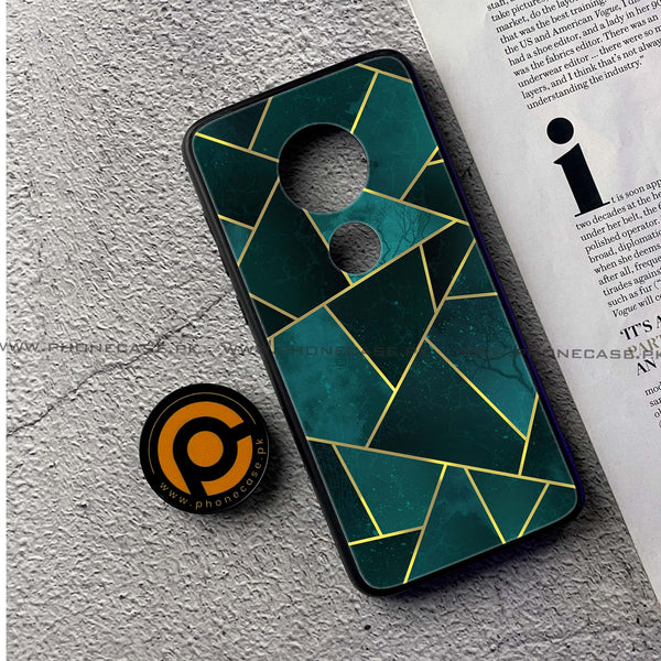 Moto G7 - Geometric Marble Series - Premium Printed Glass soft Bumper shock Proof Case