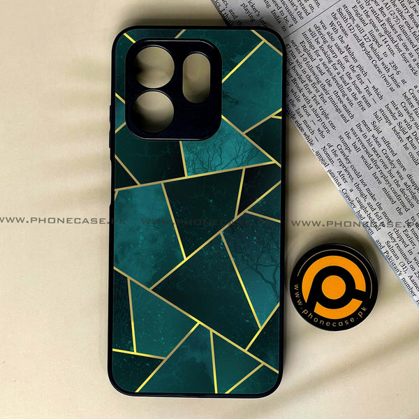 Infinix Hot 50i -  Geometric Marble Series - Premium Printed Glass soft Bumper shock Proof Case