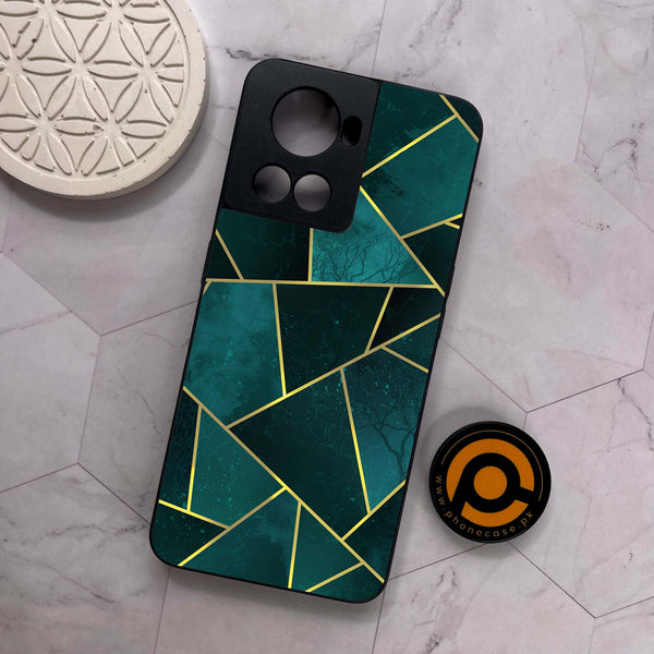 OnePlus 10R - Geometric Marble Series - Premium Metal Printed soft Bumper shock Proof Case