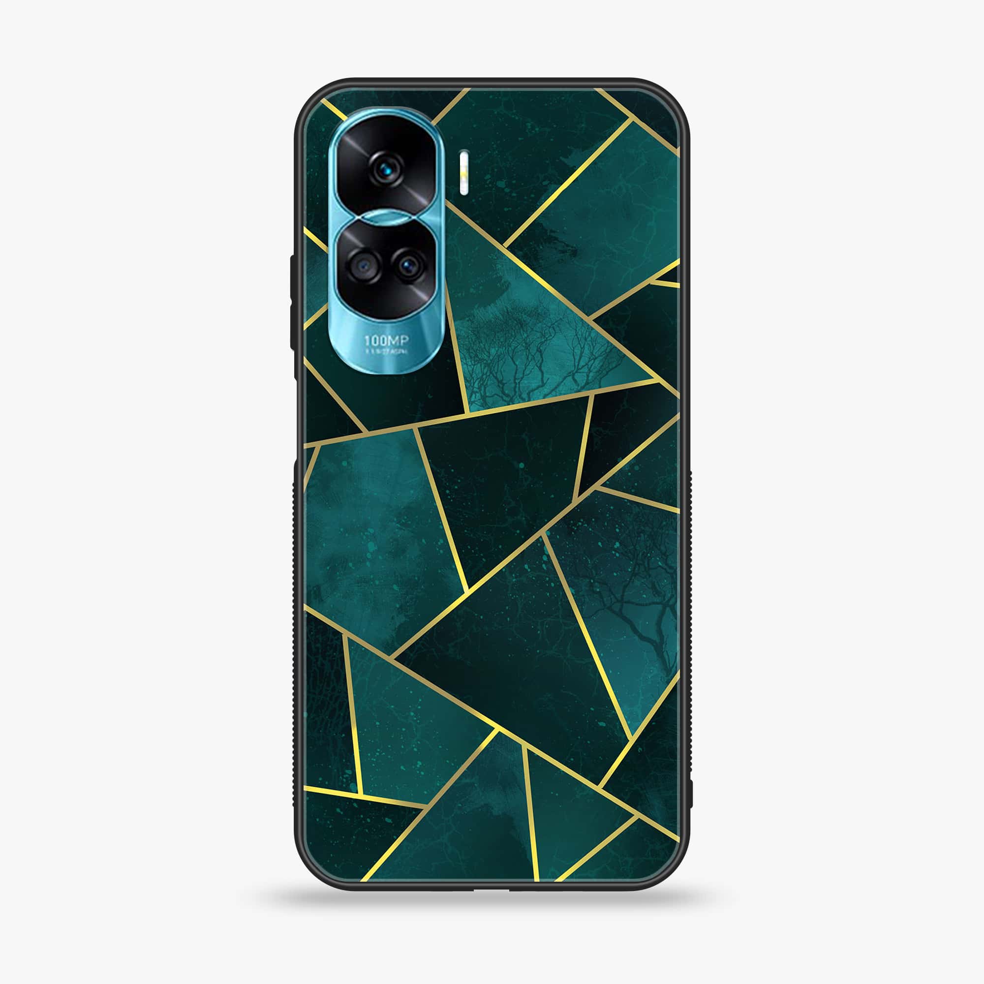 Honor 90 Lite - Geometric Marble Series - Premium Printed Glass soft Bumper shock Proof Case