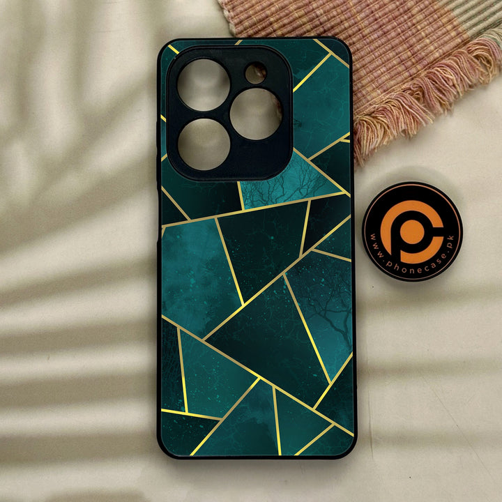Tecno Spark GO 2024 / Infinix hot 40i / Infinix Smart 8 / Spark 20 / 20c / POP 8 - Geometric Marble Design 1 - Premium Metal Printed soft Bumper Shock Proof Case CS-14845