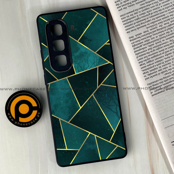 Infinix Hot 60  - Geometric Marble Series - Premium Metal Printed soft Bumper shock Proof Case