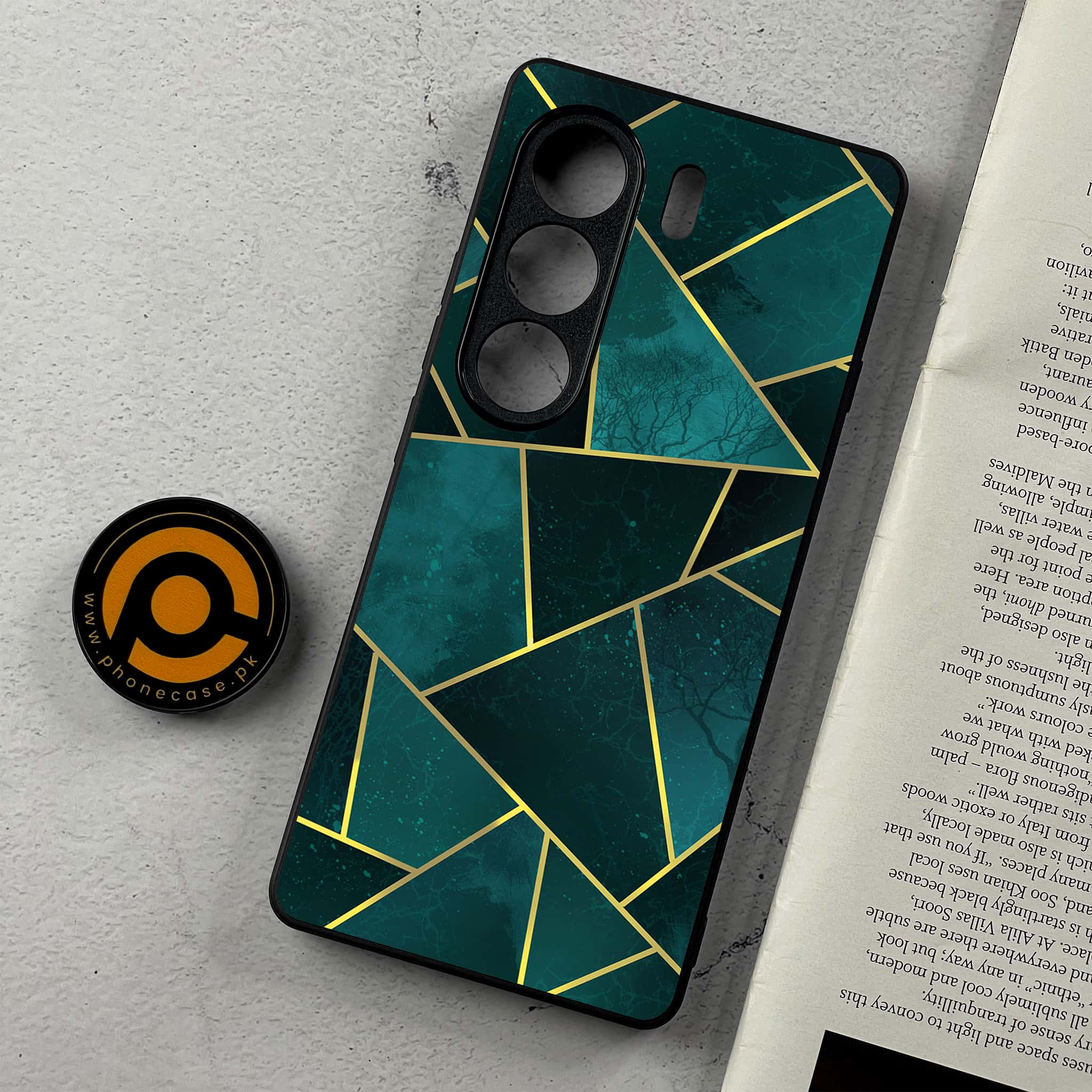 Tecno Camon 40 Pro - Geometric Marble Series - Premium Metal Printed Soft Bumper Shockproof Case