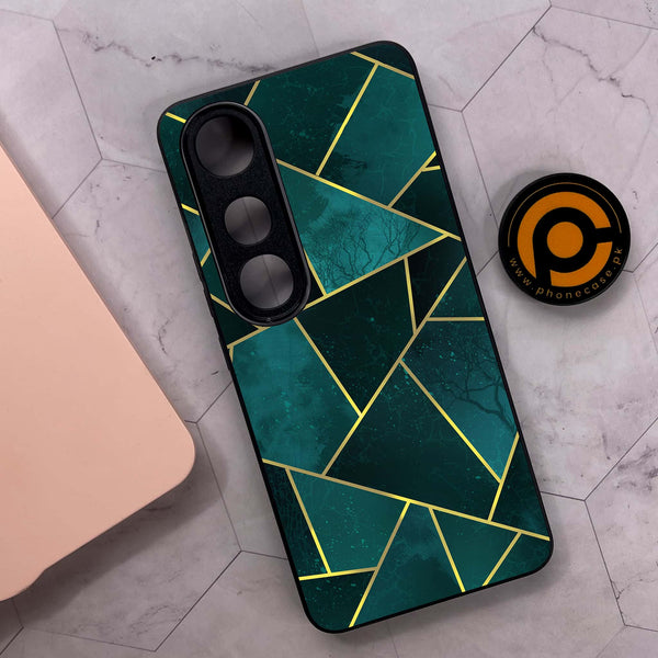 Vivo V50 Lite - Geometric Marble Series - Premium Metal Printed soft Bumper shock Proof Case