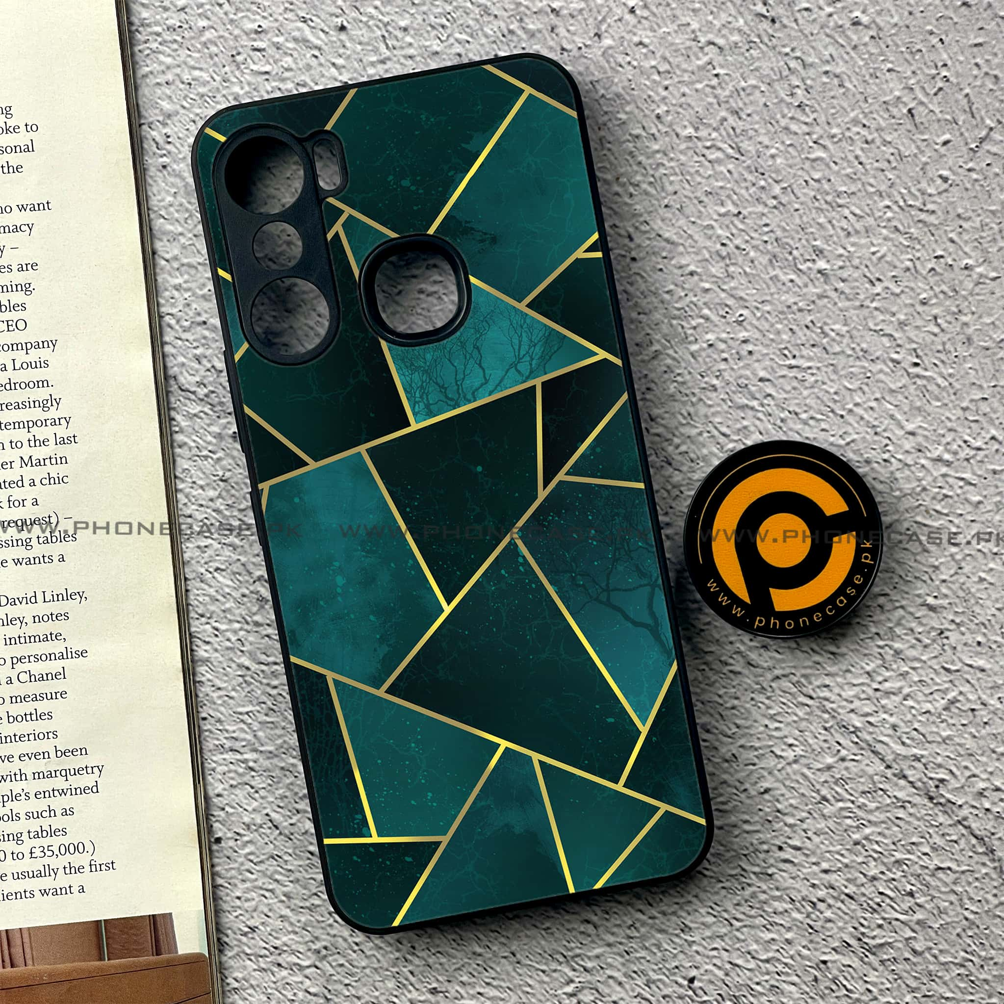 Infinix Hot 12 Pro - Geometric Marble Series - Premium Printed Glass soft Bumper shock Proof Case