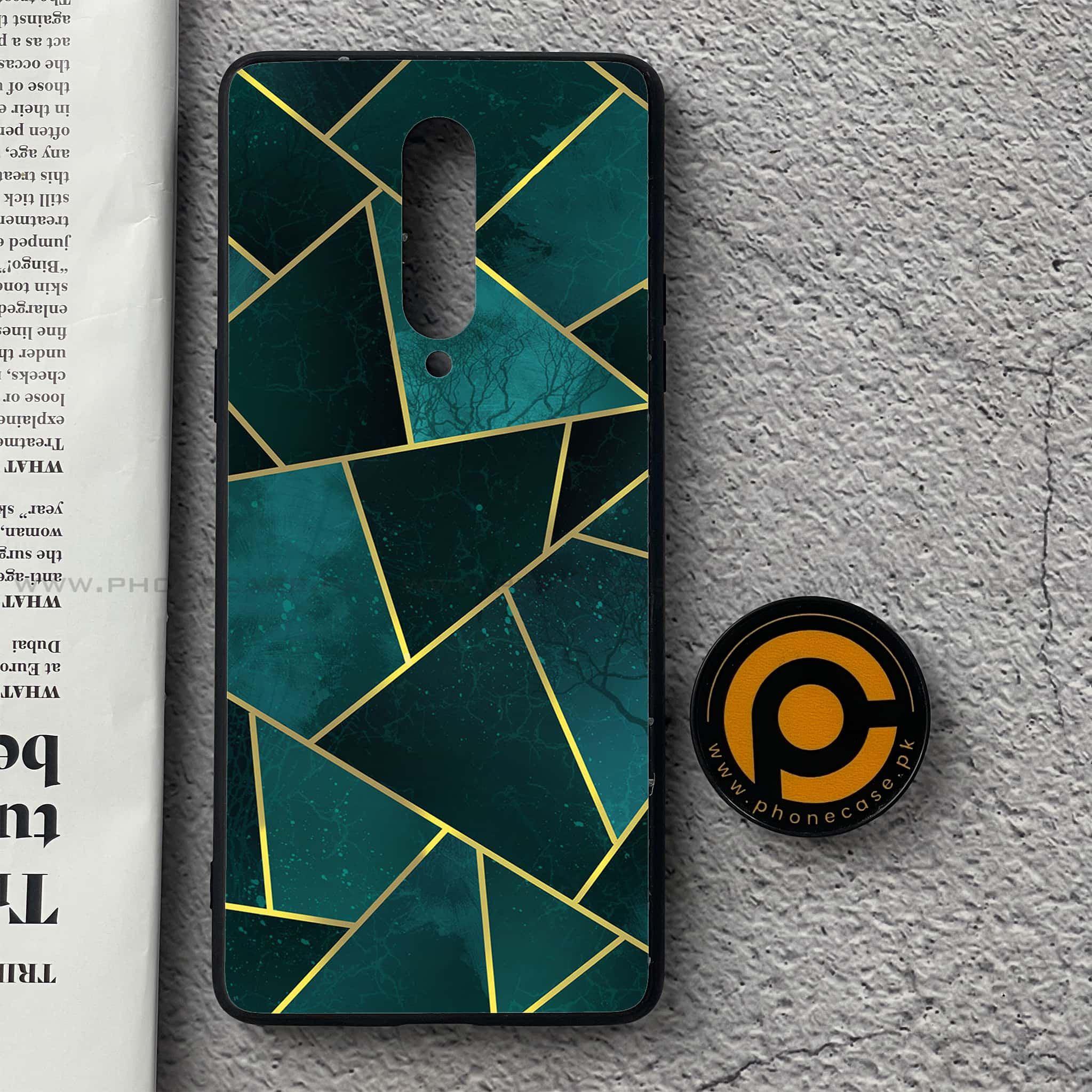 OnePlus 8 - Geometric Marble Series - Premium Printed Glass soft Bumper shock Proof Case