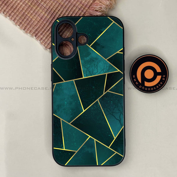 iPhone 17 - Geometric Marble Series - Premium Printed Glass soft Bumper shock Proof Case