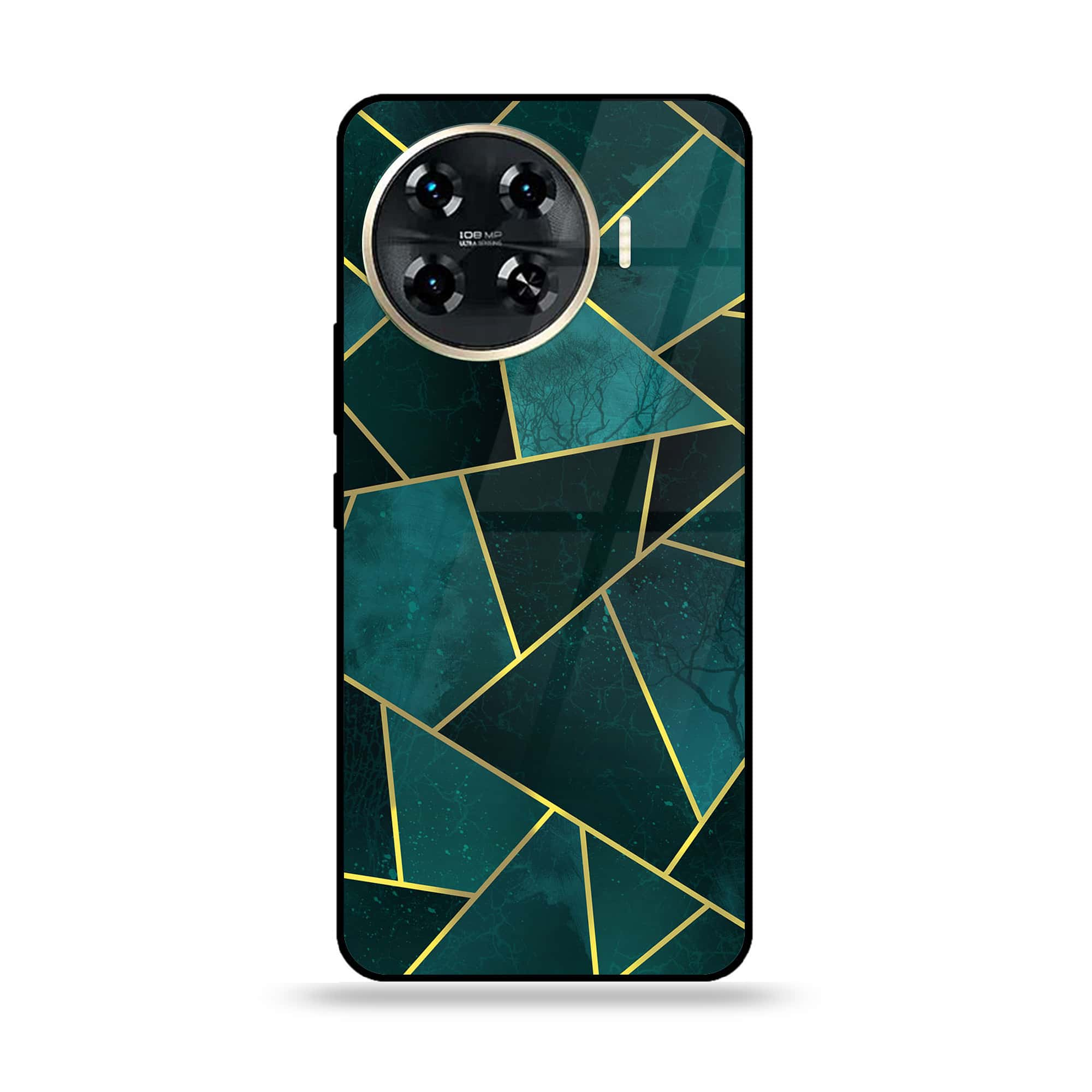 Tecno Spark 20 pro plus - Geometric Marble Series - Premium Printed Glass soft Bumper shock Proof Case