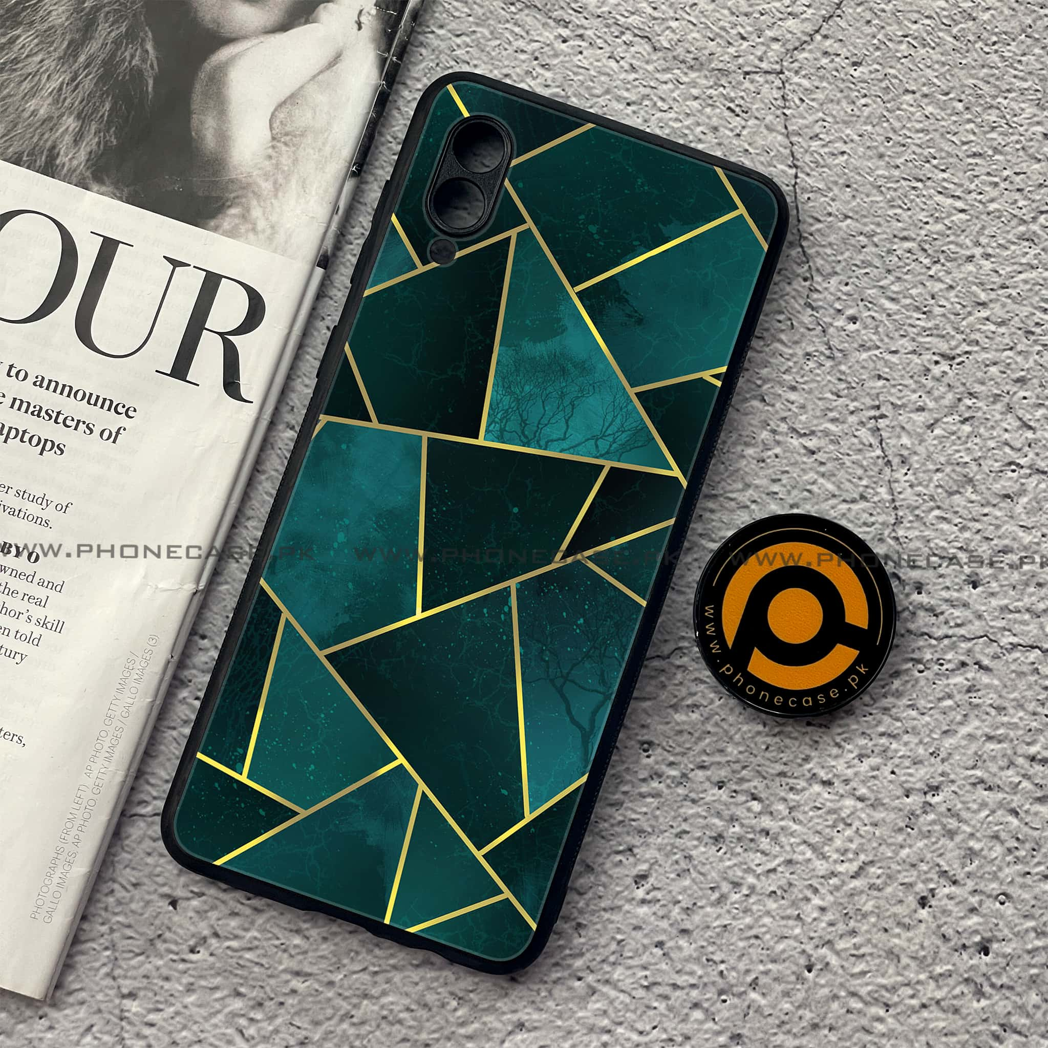 Samsung Galaxy A02 - Geometric Marble Series - Premium Printed Metal soft Bumper shock Proof Case