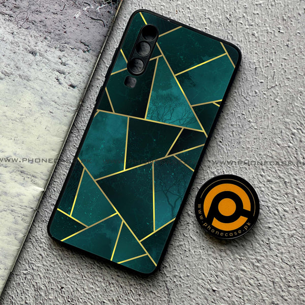 Huawei P30 - Geometric Marble Series - Premium Printed Glass soft Bumper shock Proof Case