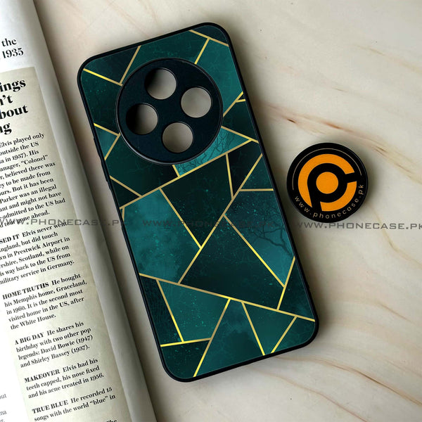 Tecno Spark 30C - Geometric Marble Series - Premium Printed Glass soft Bumper shock Proof Case