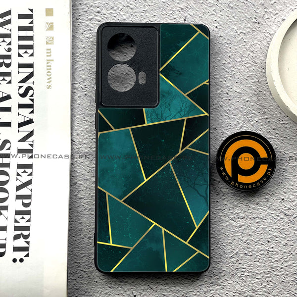 Moto G85 - Geometric Marble Series - Premium Printed Glass soft Bumper shock Proof Case