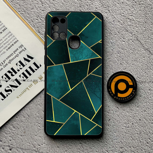 Samsung Galaxy A21s - Geometric Marble Series - Premium Printed Glass soft Bumper shock Proof Case