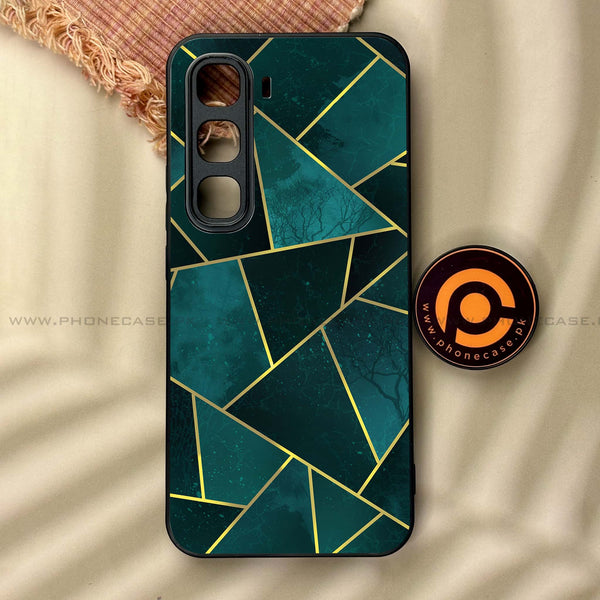 Infinix Hot 60 Pro - Geometric Marble Series - Premium Metal Printed soft Bumper shock Proof Case