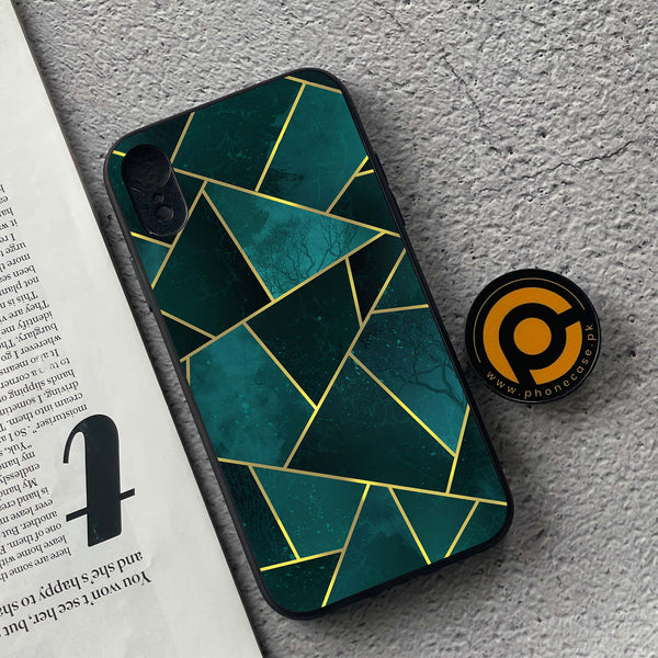 iPhone XR - Geometric Marble Series - Premium Metal Printed soft Bumper shock Proof Case