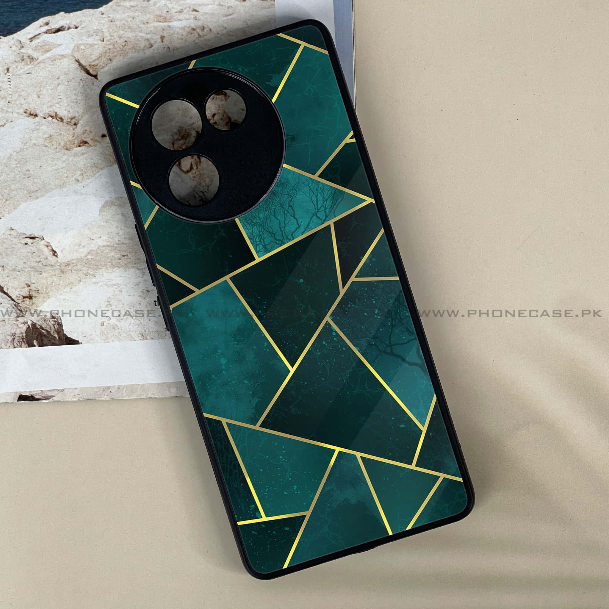 Vivo V30E - Geometric Marble Series - Premium Printed Metal soft Bumper shock Proof Case