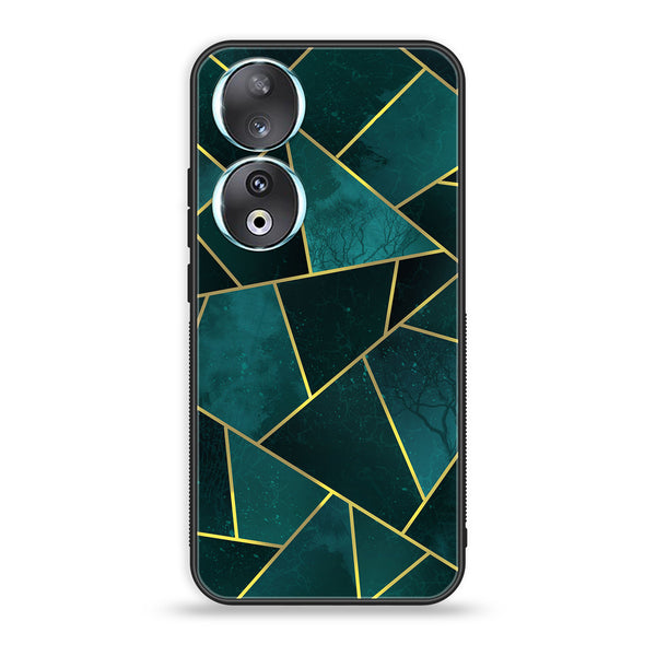 Huawei Honor 90 - Geometric Marble Design 1- Premium Printed Glass soft Bumper shock Proof Case CS-13140