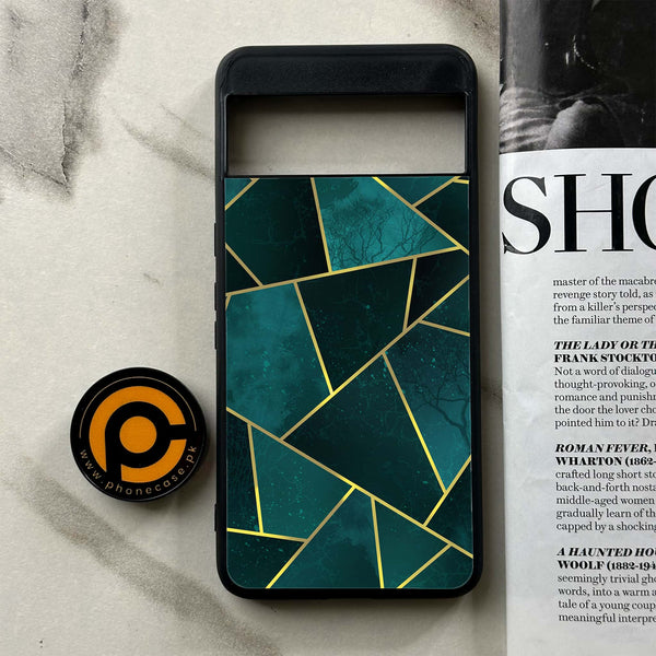 Google Pixel 8 Pro - Geometric Marble Series - Premium Printed Glass soft Bumper shock Proof Case