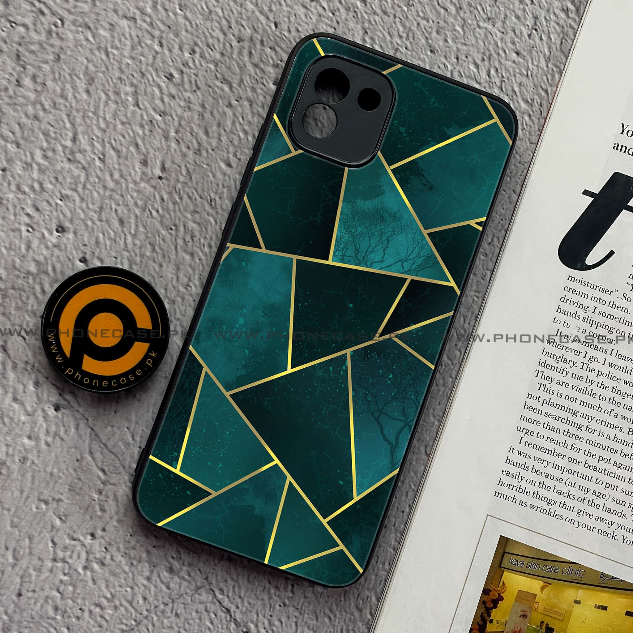 Samsung Galaxy A03 - Geometric Marble Series - Premium Printed Glass soft Bumper shock Proof Case