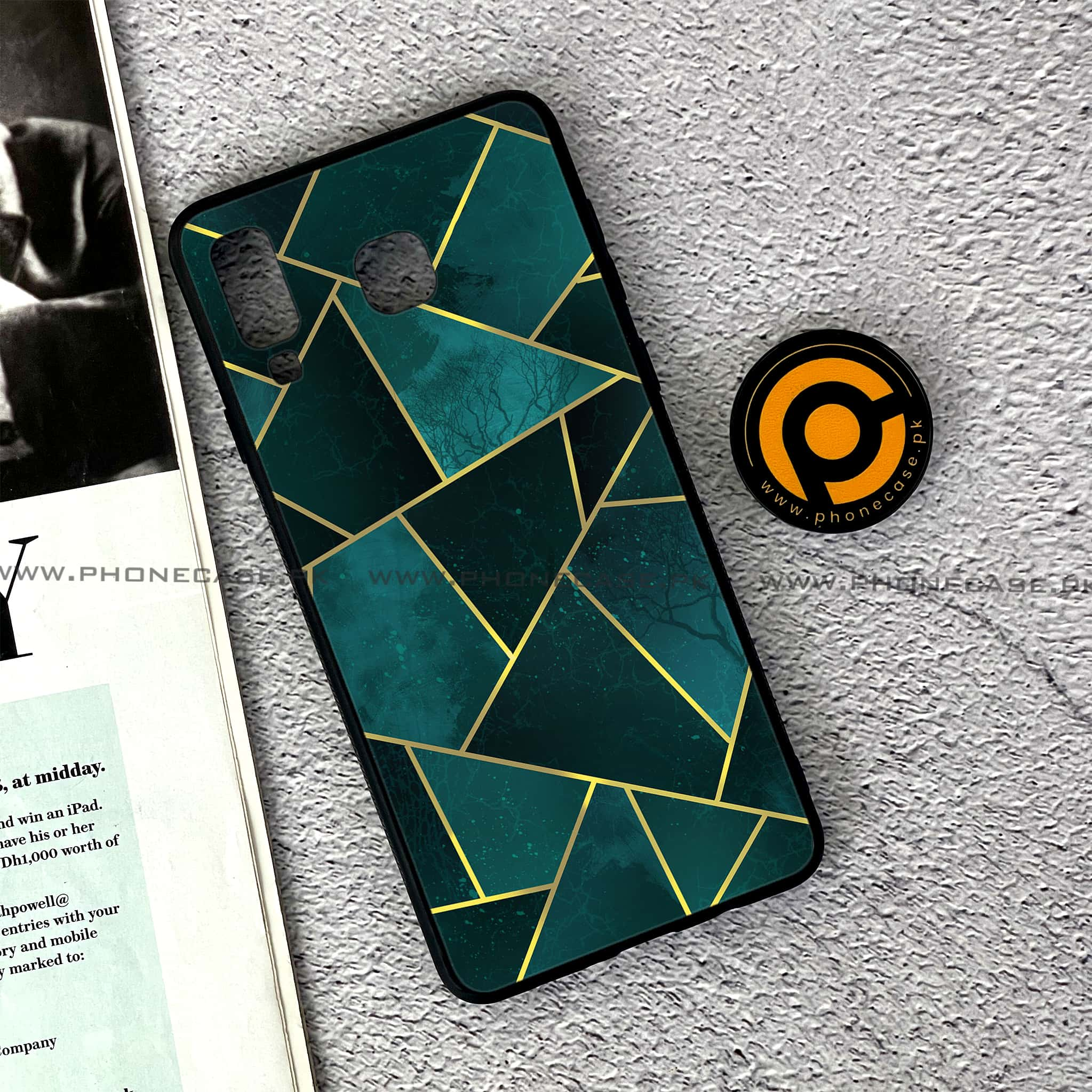 Samsung Galaxy A8 Star(A9 Star) - Geometric Marble Series - Premium Printed Glass soft Bumper shock Proof Case