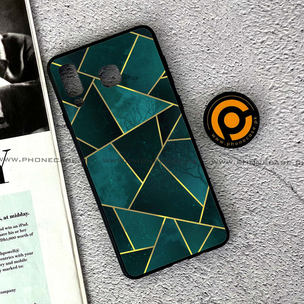 Samsung Galaxy A8 Star(A9 Star) - Geometric Marble Series - Premium Printed Glass soft Bumper shock Proof Case