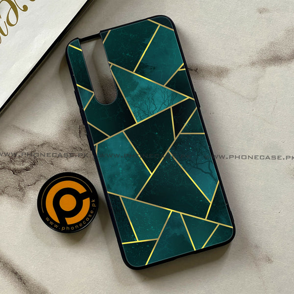 Vivo V15 Pro - Geometric Marble Series - Premium Printed Glass soft Bumper shock Proof Case