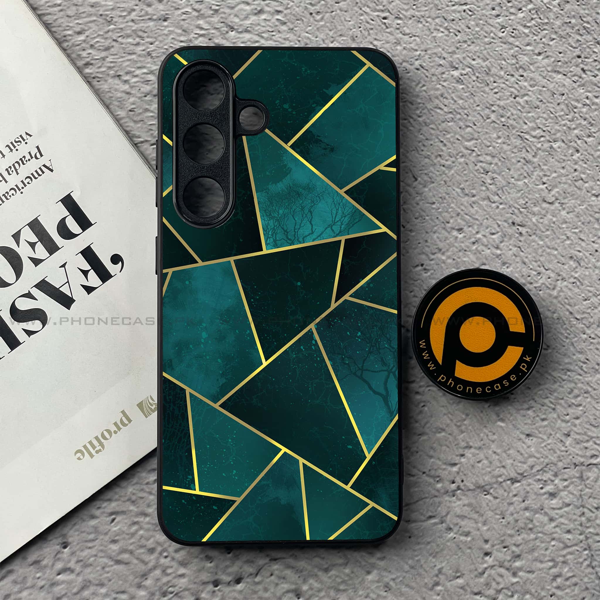 Samsung Galaxy S25 FE - Geometric Marble Series - Premium Metal Printed soft Bumper shock Proof Case