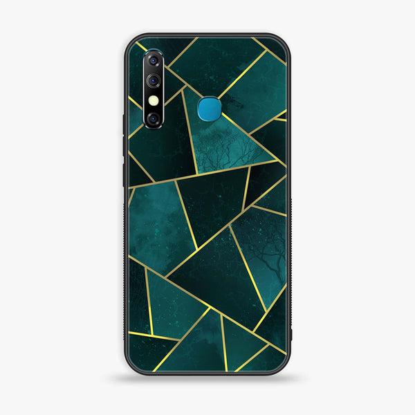 Infinix Hot 8 - Geometric Marble Series - Premium Metal Printed soft Bumper Shock Proof Case