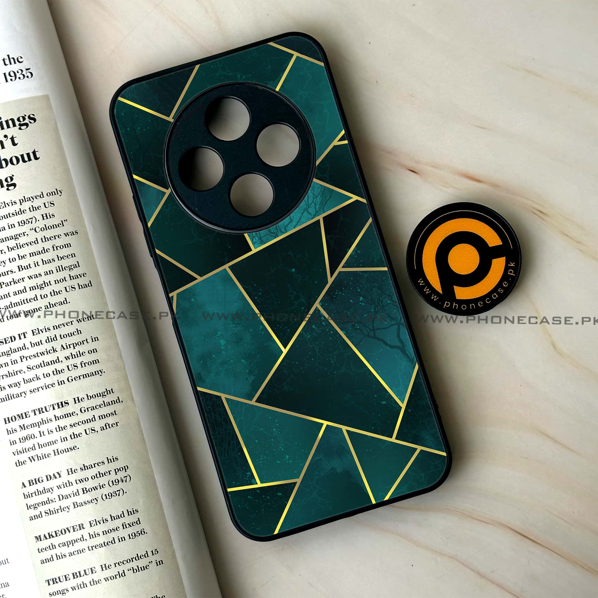 Oppo F27 Pro - Geometric Marble Series - Premium Metal Printed soft Bumper Shock Proof Case