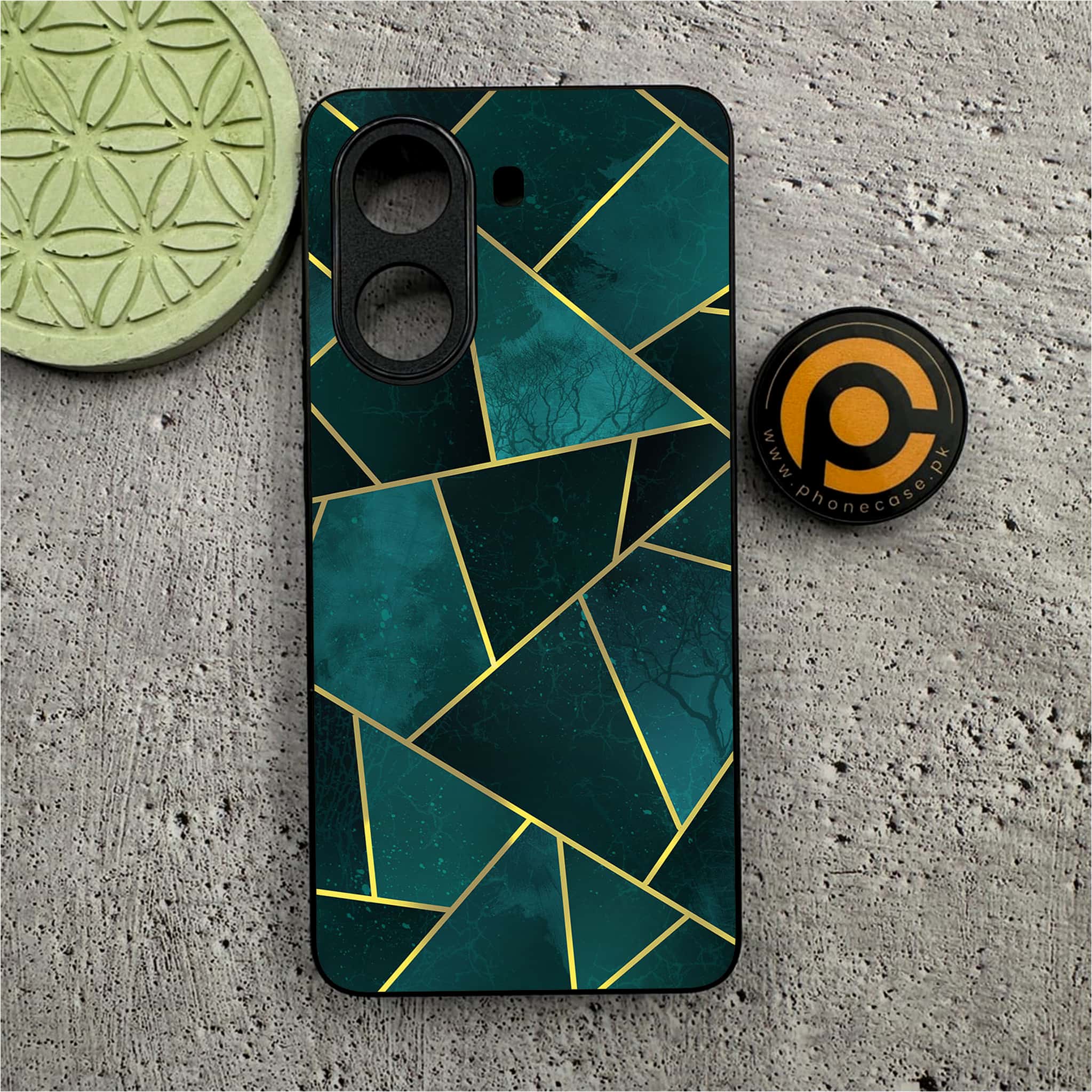 Xiaomi Redmi Turbo 4 - Geometric Marble Series  - Premium Metal Printed soft Bumper shock Proof Case