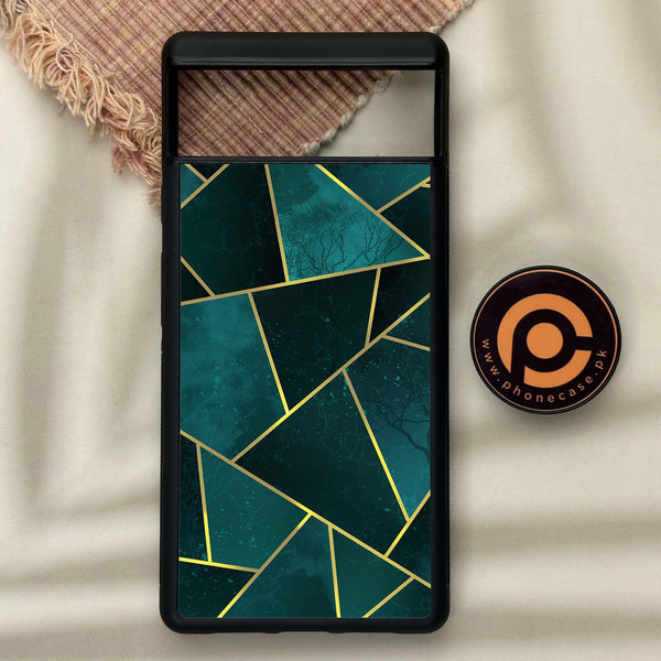 Google Pixel 6 - Geometric Marble Series - Premium Metal Printed soft Bumper Shock Proof Case