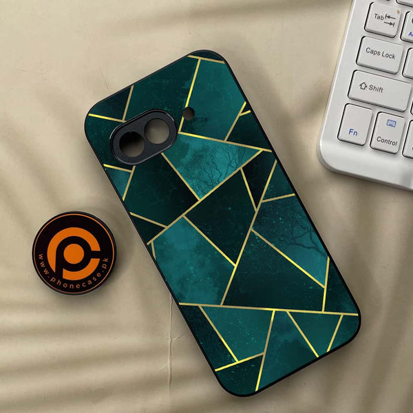 Google Pixel 9a - Geometric Marble Series - Premium Metal Printed soft Bumper Shock Proof Case