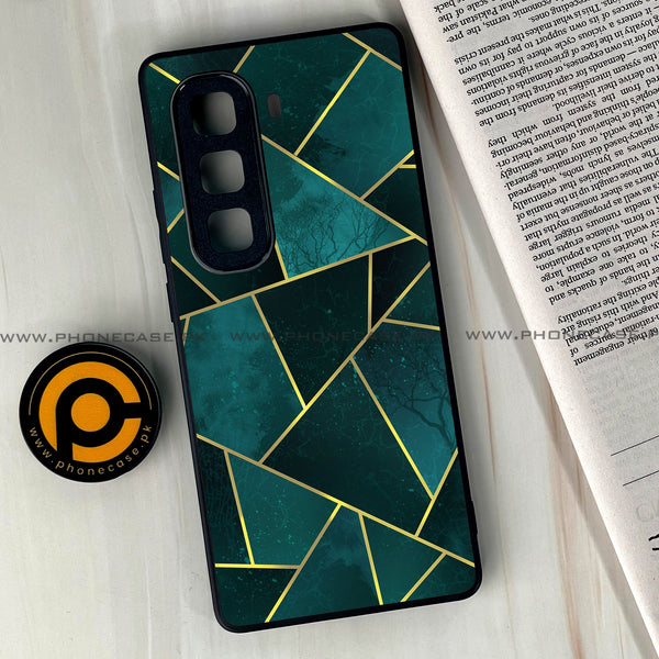 Infinix Hot 60 Pro Plus - Geometric Marble Series - Premium Metal Printed soft Bumper shock Proof Case