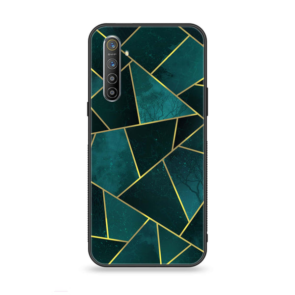 Realme XT - Geometric Marble Series - Premium Printed Glass soft Bumper shock Proof Case