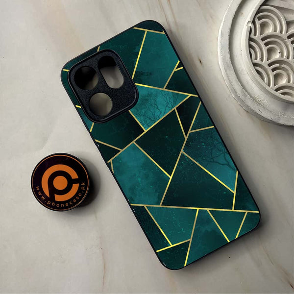 Oppo Reno 14F - Geometric Marble Series - Premium Metal Printed Soft Bumper Shockproof Case