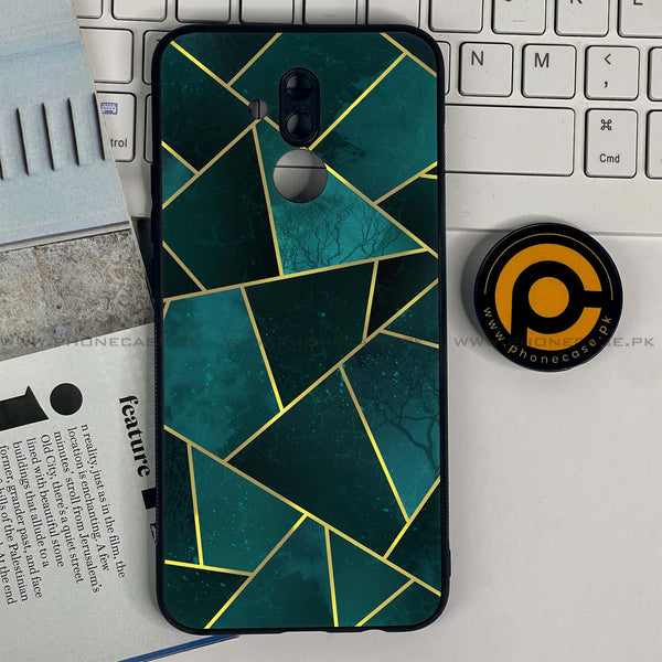Huawei Mate 20 Lite - Geometric Marble Design 1- Premium Printed Glass soft Bumper shock Proof Case CS-11333