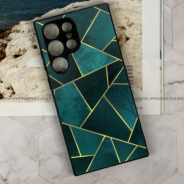 Samsung Galaxy S24 Ultra - Geometric Marble Series - Premium Printed Glass soft Bumper shock Proof Case