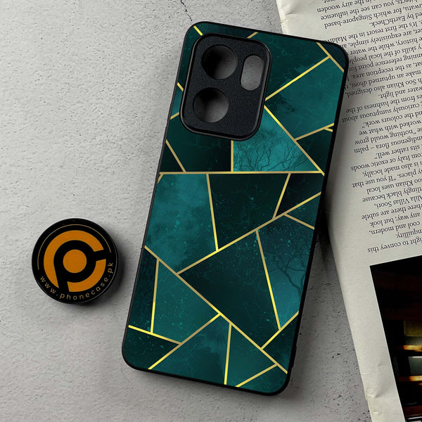 Oppo A5x - Geometric Marble Series - Premium Metal Printed Soft Bumper Shockproof Case