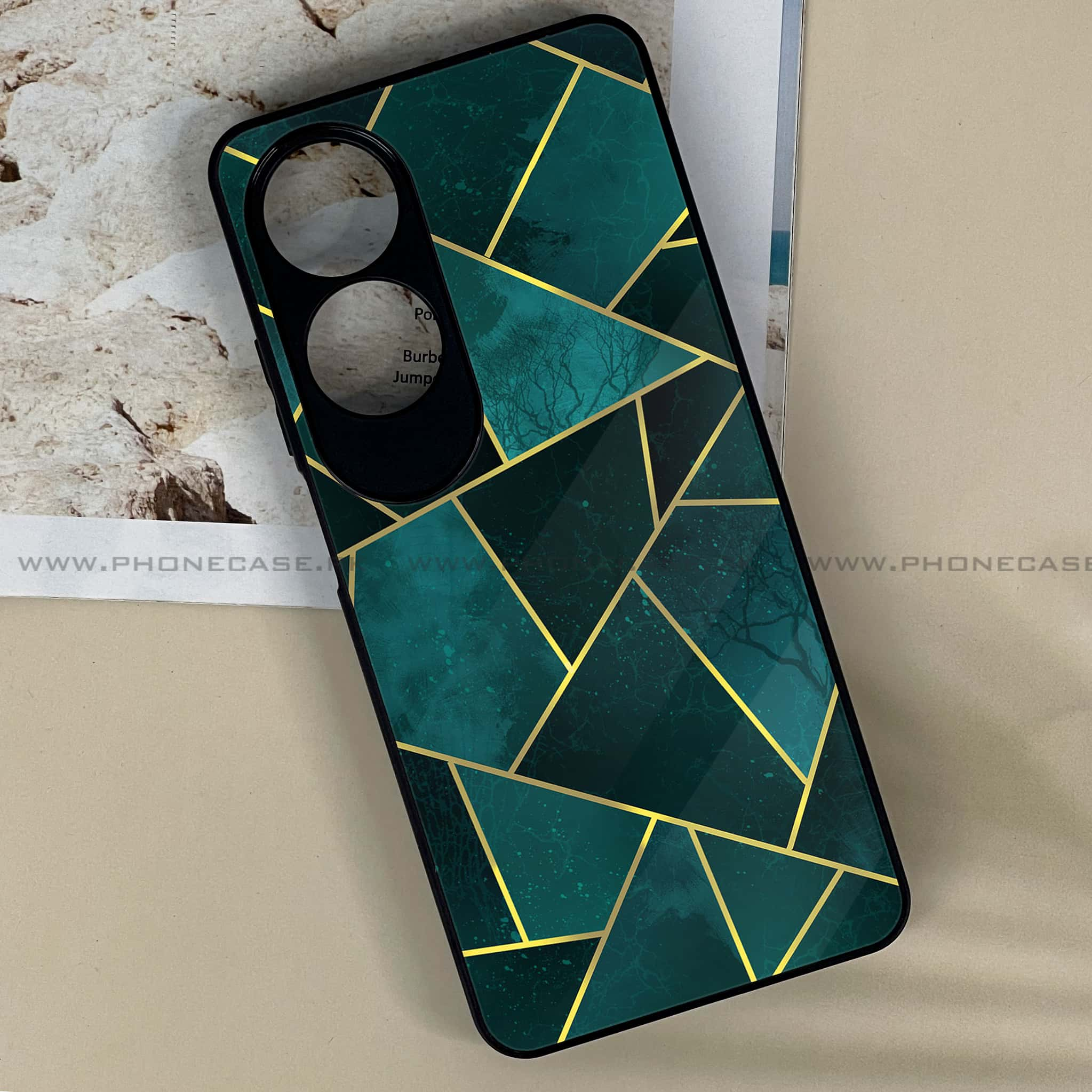 Oppo A60 - Geometric Marble Series - Premium Printed Metal soft Bumper shock Proof Case